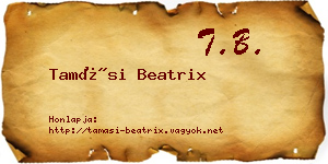 Tamási Beatrix névjegykártya